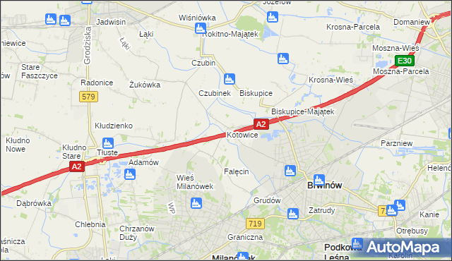 mapa Kotowice gmina Brwinów, Kotowice gmina Brwinów na mapie Targeo