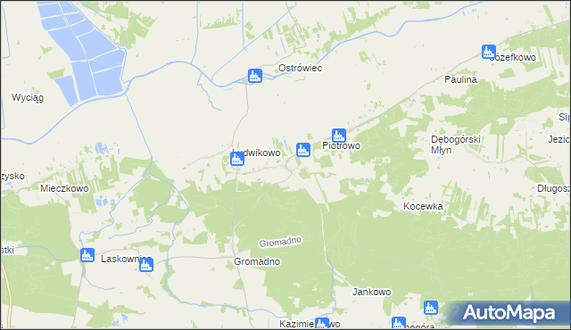 mapa Kowalewko gmina Kcynia, Kowalewko gmina Kcynia na mapie Targeo