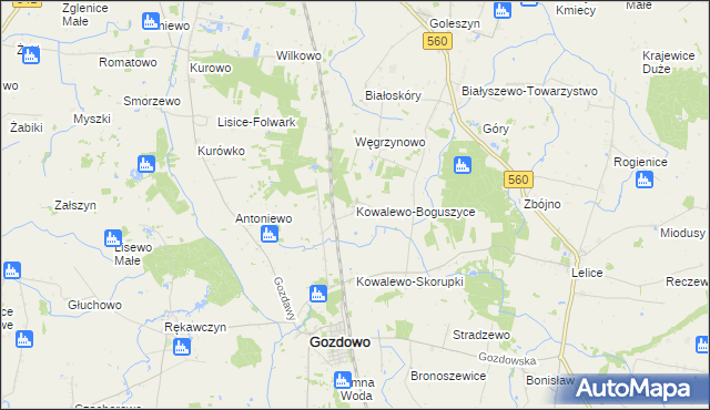 mapa Kowalewo-Boguszyce, Kowalewo-Boguszyce na mapie Targeo