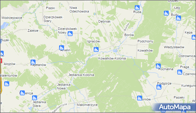 mapa Kowalków-Kolonia, Kowalków-Kolonia na mapie Targeo