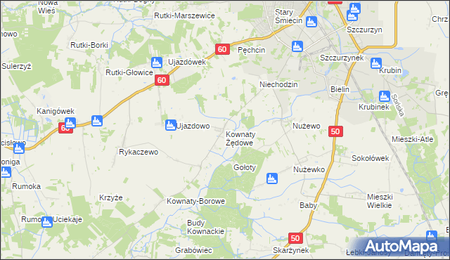 mapa Kownaty Żędowe, Kownaty Żędowe na mapie Targeo