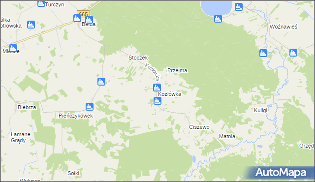 mapa Kozłówka gmina Rajgród, Kozłówka gmina Rajgród na mapie Targeo