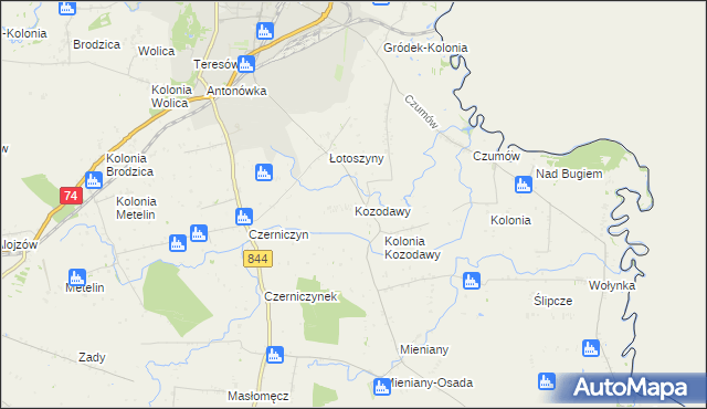 mapa Kozodawy, Kozodawy na mapie Targeo