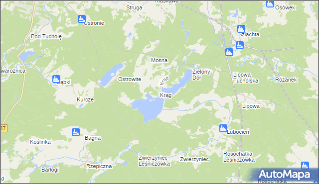 mapa Krąg gmina Śliwice, Krąg gmina Śliwice na mapie Targeo