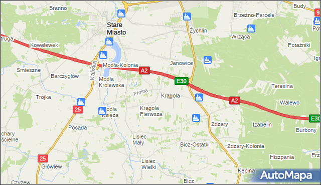 mapa Krągola, Krągola na mapie Targeo