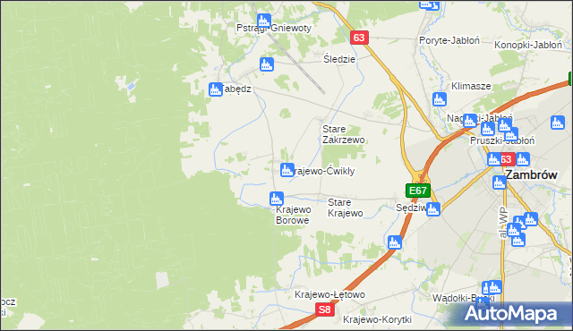 mapa Krajewo-Ćwikły, Krajewo-Ćwikły na mapie Targeo