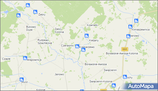 mapa Kramarzewo gmina Radziłów, Kramarzewo gmina Radziłów na mapie Targeo