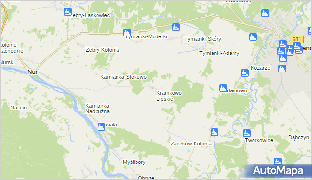 mapa Kramkowo Lipskie, Kramkowo Lipskie na mapie Targeo