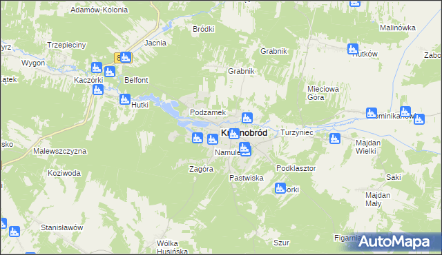 mapa Krasnobród, Krasnobród na mapie Targeo