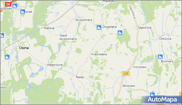 mapa Krasnołęka, Krasnołęka na mapie Targeo