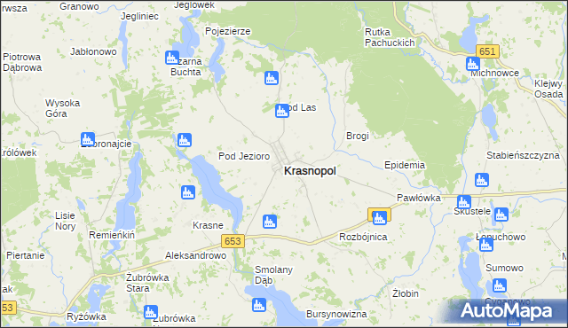 mapa Krasnopol, Krasnopol na mapie Targeo