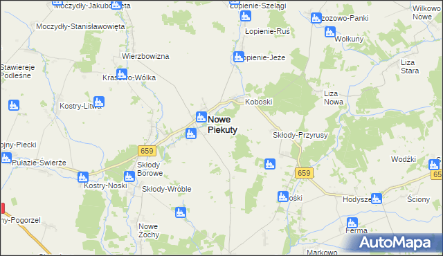 mapa Krasowo-Siódmaki, Krasowo-Siódmaki na mapie Targeo