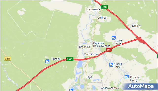 mapa Krępnica, Krępnica na mapie Targeo