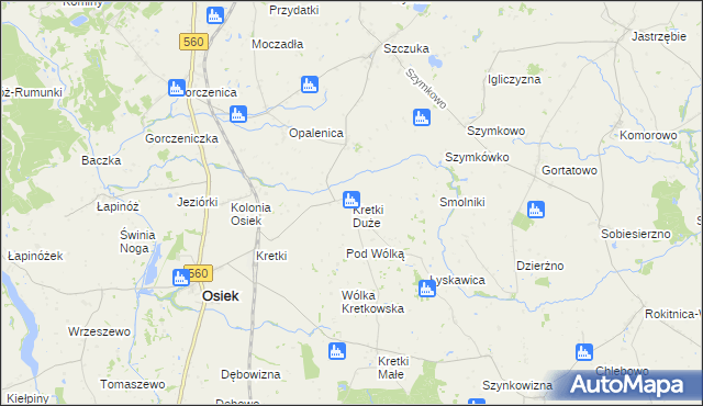 mapa Kretki Duże, Kretki Duże na mapie Targeo