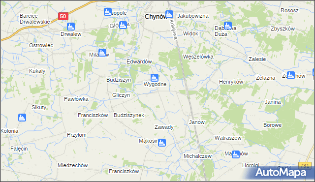 mapa Krężel gmina Chynów, Krężel gmina Chynów na mapie Targeo