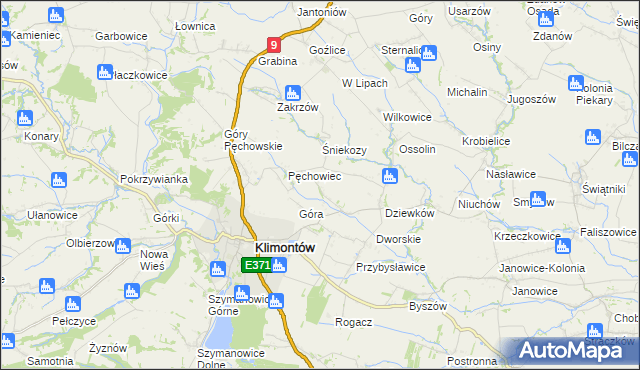 mapa Kroblice Pęchowskie, Kroblice Pęchowskie na mapie Targeo