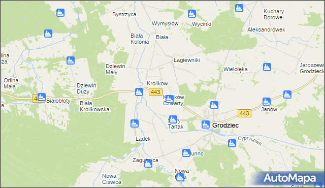 mapa Królików Czwarty, Królików Czwarty na mapie Targeo