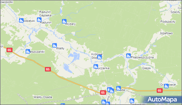 mapa Królowe Stojło, Królowe Stojło na mapie Targeo