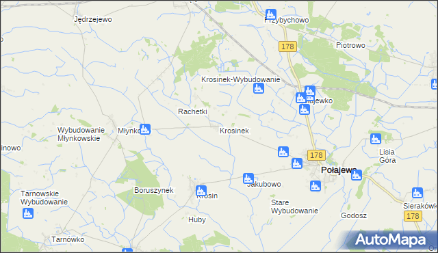 mapa Krosinek, Krosinek na mapie Targeo