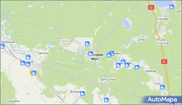 mapa Krupski Młyn, Krupski Młyn na mapie Targeo