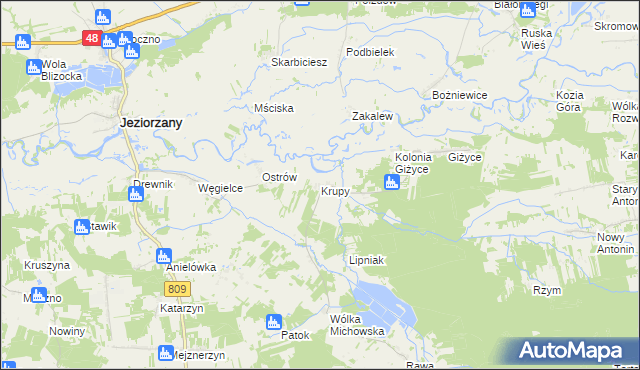 mapa Krupy gmina Michów, Krupy gmina Michów na mapie Targeo