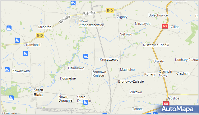 mapa Kruszczewo, Kruszczewo na mapie Targeo