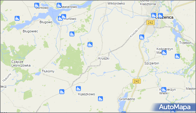 mapa Kruszki gmina Łobżenica, Kruszki gmina Łobżenica na mapie Targeo