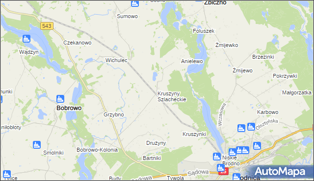 mapa Kruszyny Szlacheckie, Kruszyny Szlacheckie na mapie Targeo