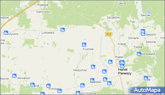 mapa Krychów, Krychów na mapie Targeo