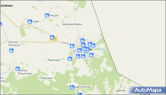 mapa Krynki powiat sokólski, Krynki powiat sokólski na mapie Targeo