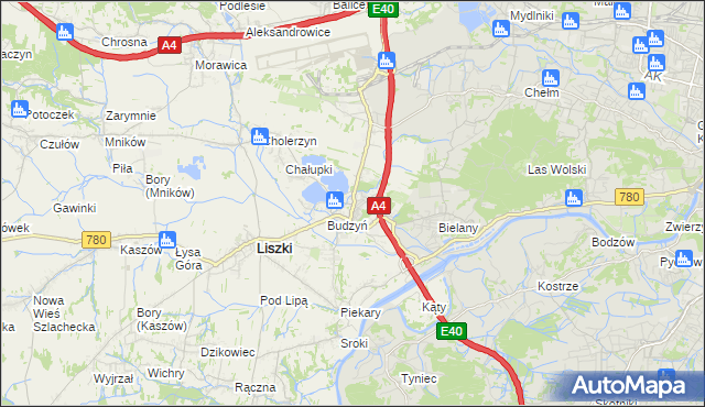 mapa Kryspinów, Kryspinów na mapie Targeo