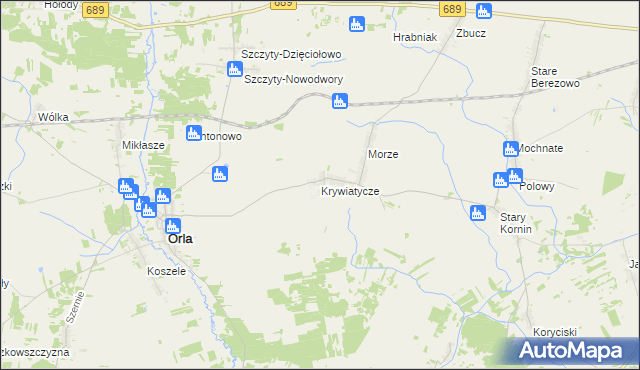 mapa Krywiatycze, Krywiatycze na mapie Targeo