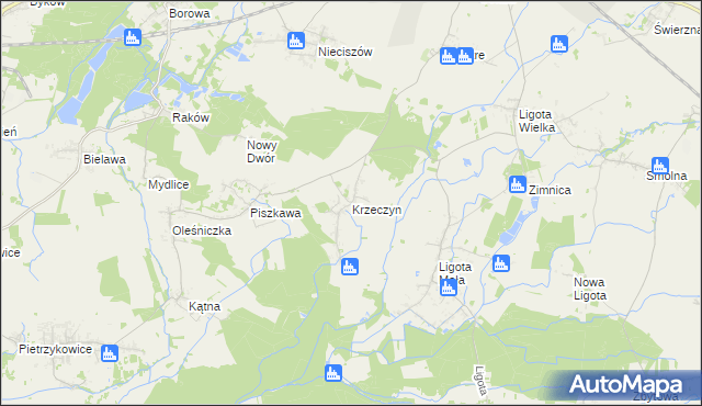 mapa Krzeczyn, Krzeczyn na mapie Targeo