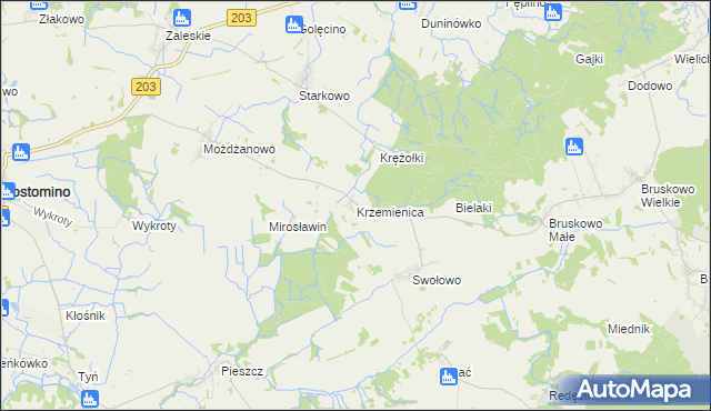 mapa Krzemienica gmina Słupsk, Krzemienica gmina Słupsk na mapie Targeo