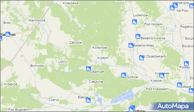 mapa Krzepin, Krzepin na mapie Targeo