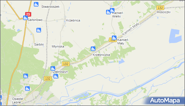 mapa Krześniczka, Krześniczka na mapie Targeo