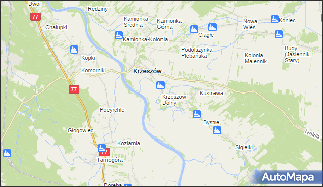 mapa Krzeszów Dolny, Krzeszów Dolny na mapie Targeo