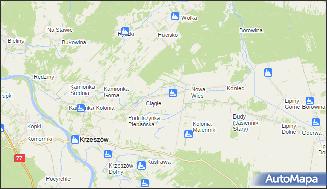 mapa Krzeszów Górny, Krzeszów Górny na mapie Targeo