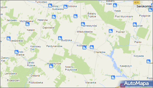 mapa Krzówka, Krzówka na mapie Targeo