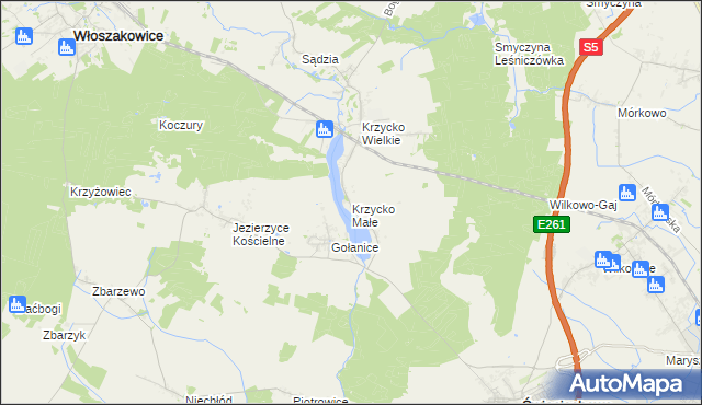 mapa Krzycko Małe, Krzycko Małe na mapie Targeo