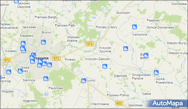 mapa Krzyczki-Pieniążki, Krzyczki-Pieniążki na mapie Targeo