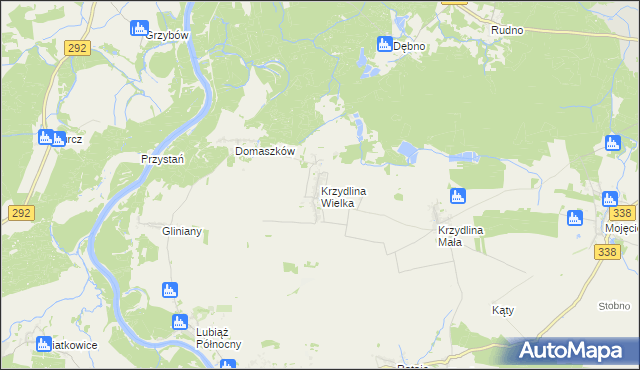 mapa Krzydlina Wielka, Krzydlina Wielka na mapie Targeo