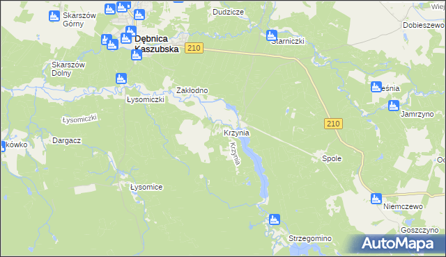 mapa Krzynia, Krzynia na mapie Targeo