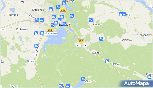 mapa Krzynka gmina Barlinek, Krzynka gmina Barlinek na mapie Targeo