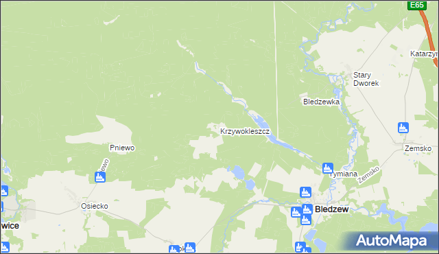 mapa Krzywokleszcz, Krzywokleszcz na mapie Targeo