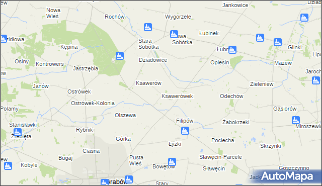 mapa Ksawerówek, Ksawerówek na mapie Targeo