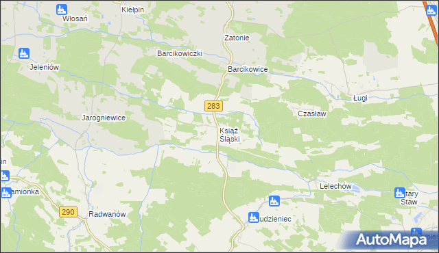 mapa Książ Śląski, Książ Śląski na mapie Targeo