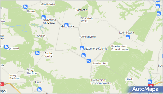 mapa Księżomierz-Kolonia, Księżomierz-Kolonia na mapie Targeo