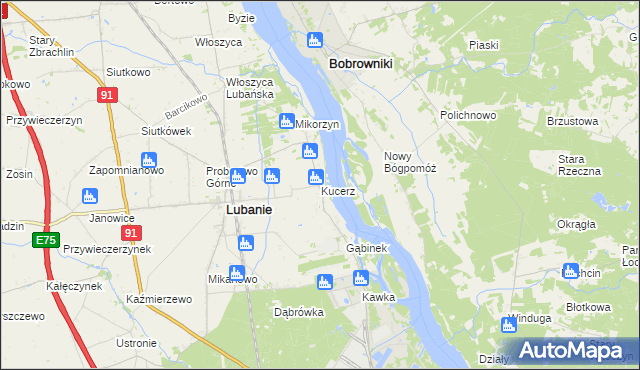 mapa Kucerz, Kucerz na mapie Targeo