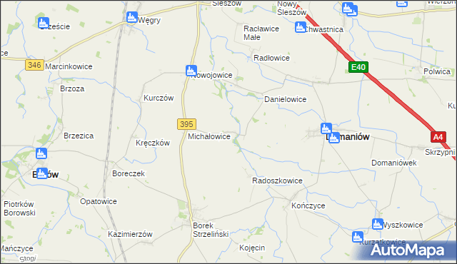 mapa Kuchary gmina Domaniów, Kuchary gmina Domaniów na mapie Targeo